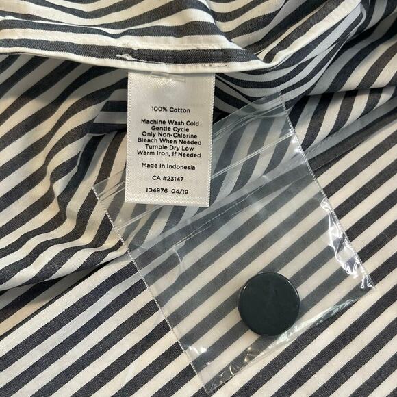 Talbots plus petites NWT black striped poplin 3/4 sleeve tunic top size 1XP - Picture 9 of 10